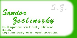 sandor zselinszky business card